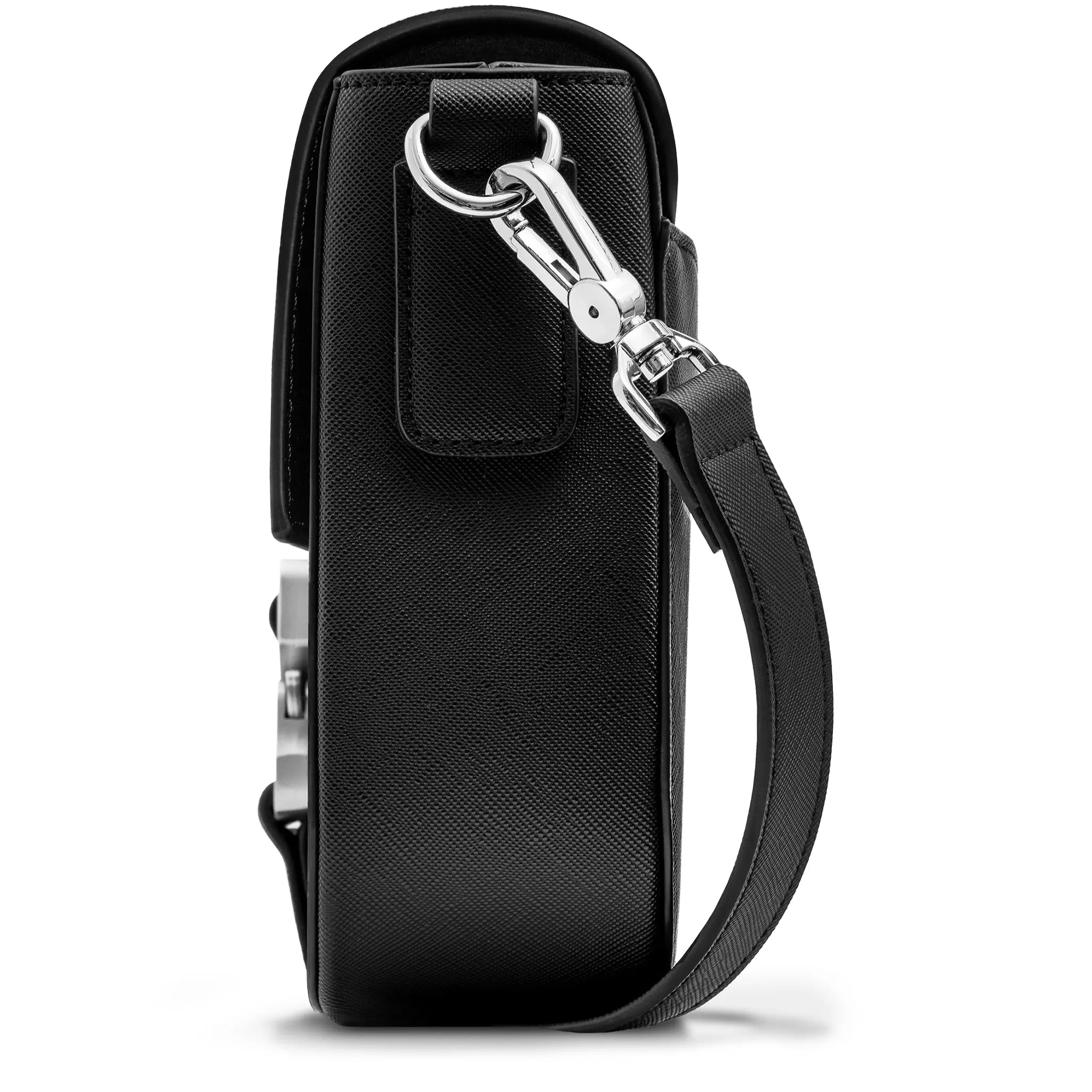 Side View of Formes Tecnica Nero Crossbody Bag